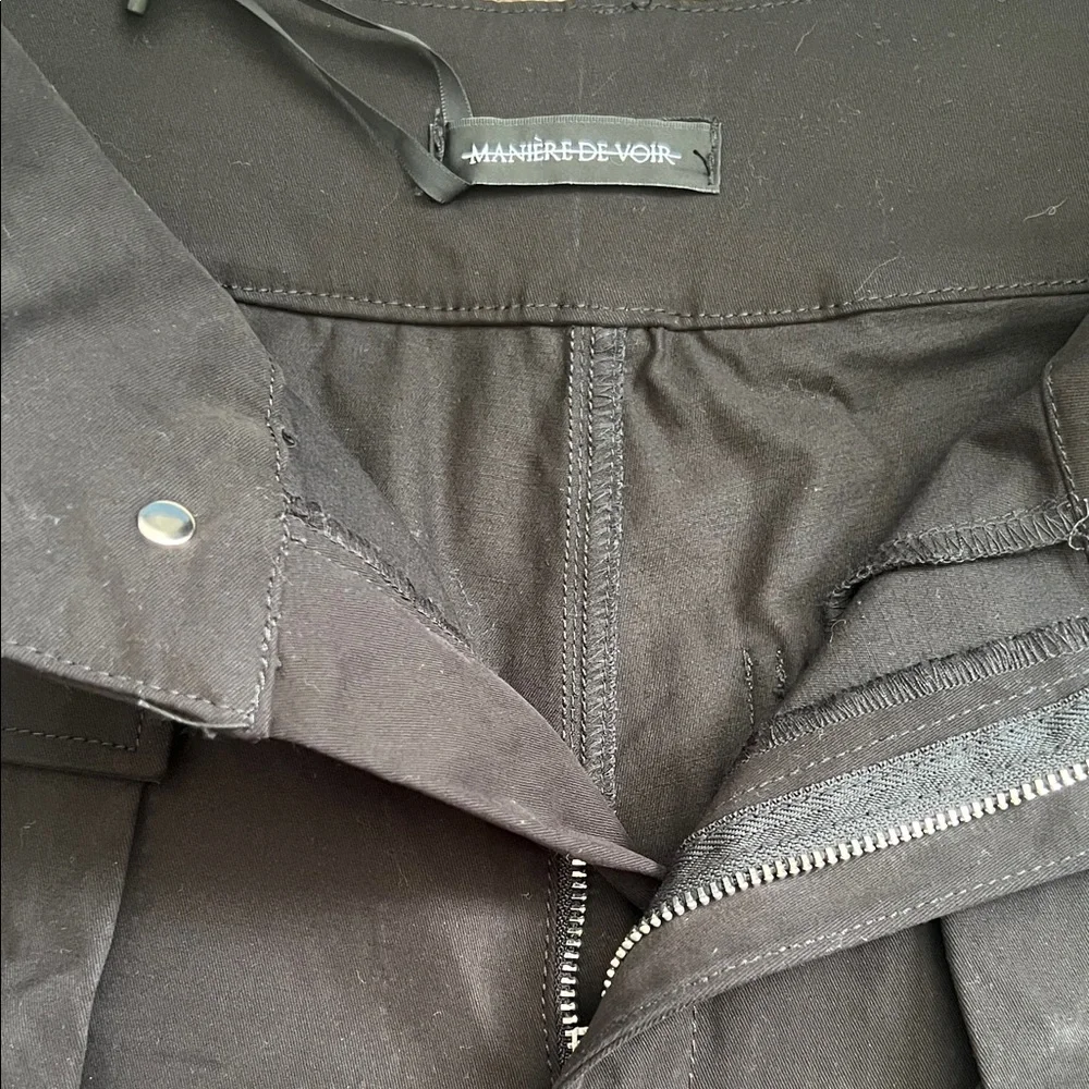 NWT MANIERE DE VOIR Carpenter Cargo Trousers Black Pants in Size 4 - Picture 10 of 16